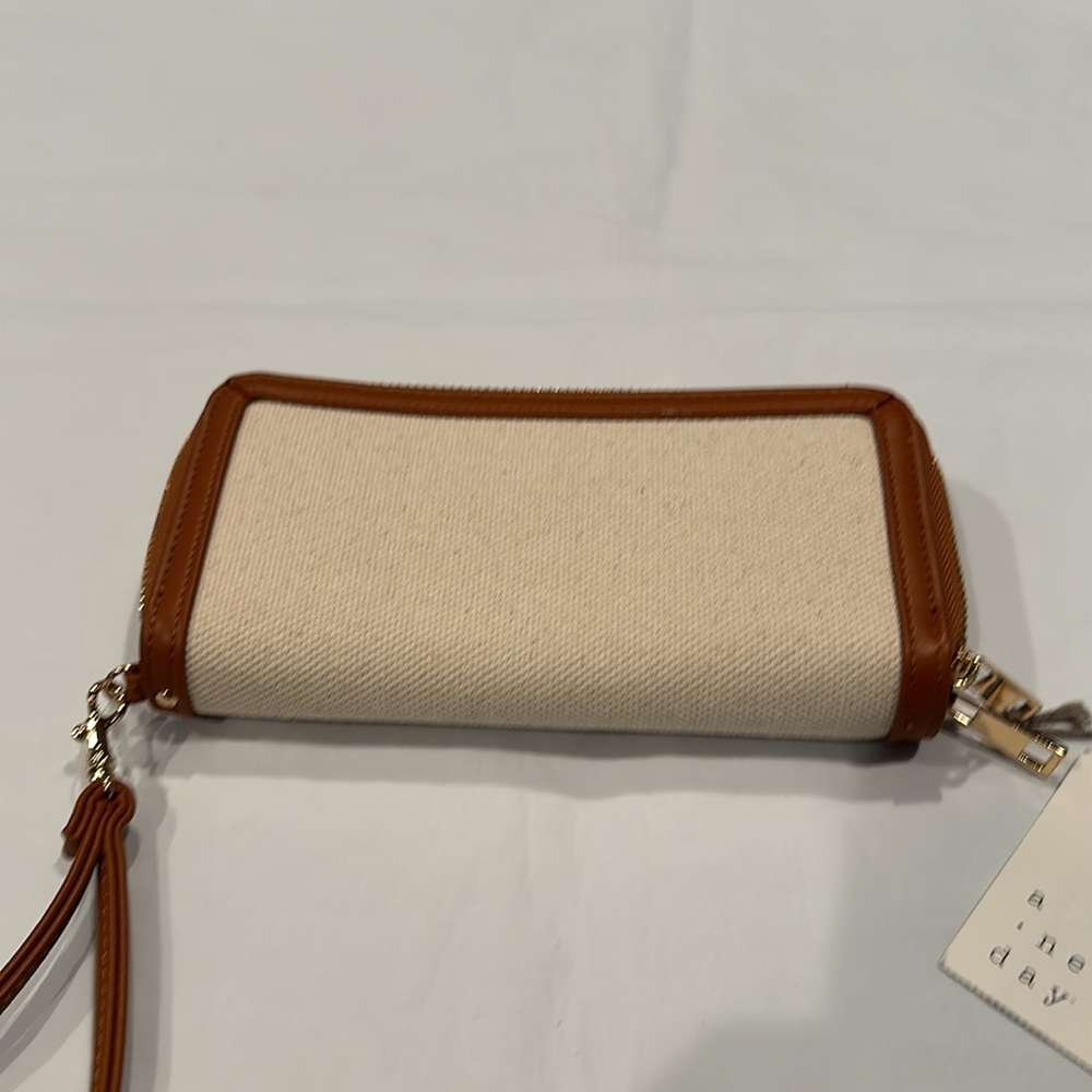 A New Day Tan and Cream Wristlet Wallet - Picture 2 of 7
